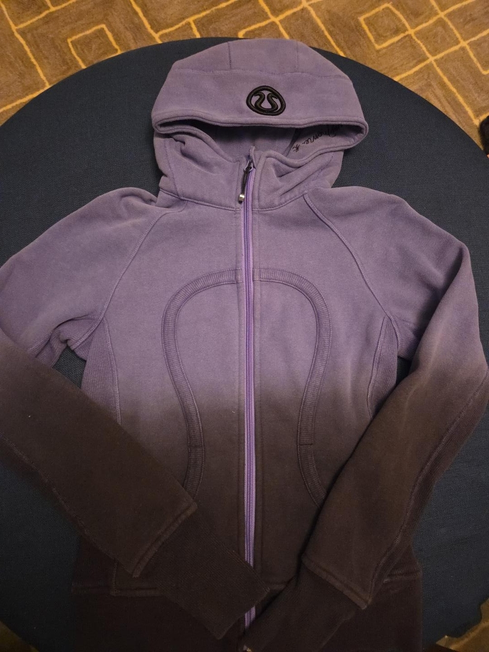 Lululemon Scuba Hoodie Size 4 Purple Black Ombre Full Zip